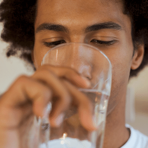 Drinking less water